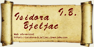 Isidora Bjeljac vizit kartica